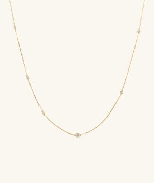 Multi Station Round Diamond Necklace