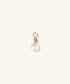 Pearl Gemstone Hoop Charm