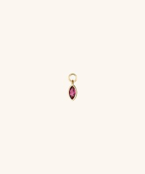 Marquise Gemstone Hoop Charm