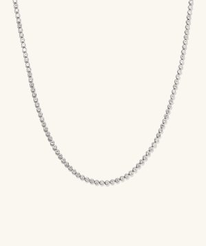 Zadie Bezel Lab Grown Sapphire Tennis Necklace
