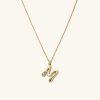 Organic Dôme Liquid Letter Pendant Necklace