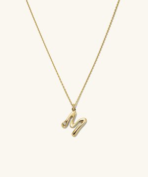 Organic Dôme Liquid Letter Pendant Necklace