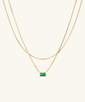 Layered Baguette Necklace