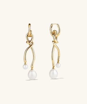 Loose Knot Pearl Earrings