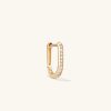 Single Pavé Diamond Huggie U Hoop