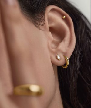 Lab Grown Sapphire Marquise Cut Studs