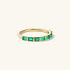 Baguette Emerald Half Eternity Band